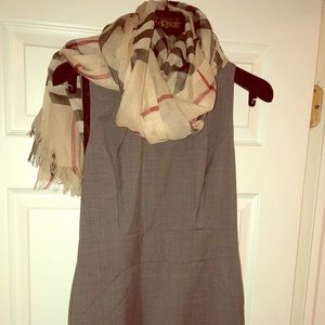 JCrew Sleeveless Gray Sheath Dress w/ Back Pleats